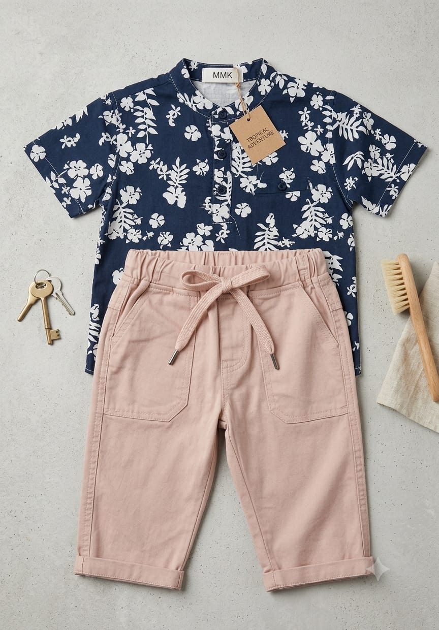 Boys' Tropical Print Shirt & Trouser Set